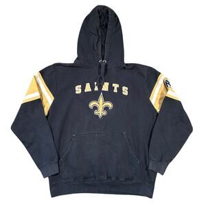 New Orleans Saints NFL Football Logo Black Hoodie Sweatshirt Men’s Medium
